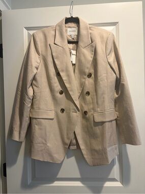 Banana Republic Double-Breasted Light Beige Blazer